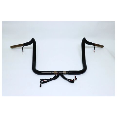 KST Kustoms 1 1/4" Pre-Wired Mayhem Bagger Handlebars For Harley Touring 2016-2024 High Gloss Black / 12" [Demo - Acceptable]