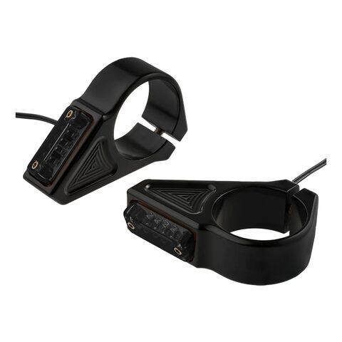 Joker Machine Rectangle Fork Mount LED Turn Signals For 49mm Fork Tubes / Black [Blemished - Good]
