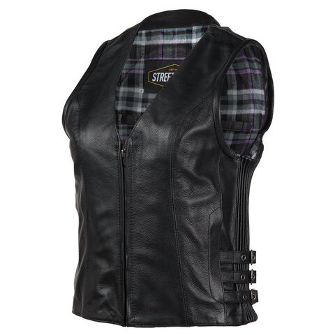 Street & Steel Nightstar Women's Leather Vest Black / 3XL [Blemished - Very Good]