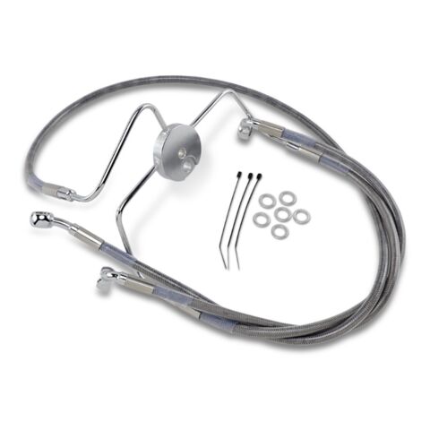 Drag Specialties Extended Front Brake Line Kit For Harley FLHR / FLTR 1994-2007 Stainless / +4" [Blemished - Good]