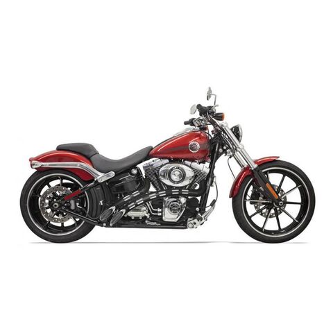 Bassani Radial Sweepers Exhaust With Heat Shields For Harley Softail 1986-2017 Chrome With Slotted Black Heat Shie... [Blemished - Very Good]