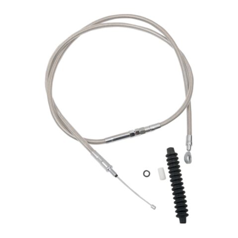 Drag Specialties Stock Length Clutch Cable For Harley Softail / Dyna 2006-2017 64-11/16" / Stainless [Demo - Acceptable]