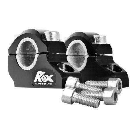 Rox 1-1/4" Block Offset Risers For 7/8" or 1-1/8" Handlebars Black Anodized [Open Box]