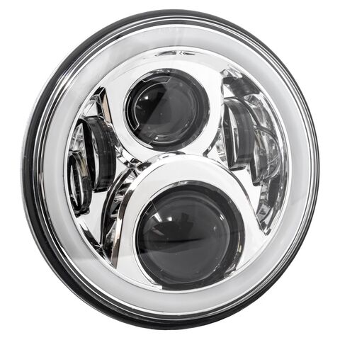 Letric Lighting Co. 7" LED Full-Halo Wide-Array Headlamp For Harley 1994-2025 Chrome [Previously Installed]