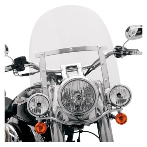 Memphis Shades Memphis Slim Windshield With 7" Headlight Cutout Clear/Silver / 15" Tall [Blemished - Good]