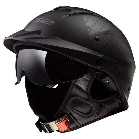 LS2 Rebellion 1812 Helmet Matte Black / LG [Blemished - Good]