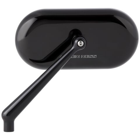 Arlen Ness Forged Oval Mirror Black / Left Side [Blemished - Good]