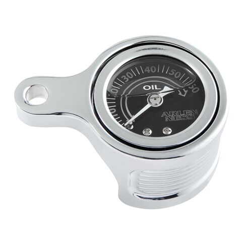 Arlen Ness Radius Oil Pressure Gauge Kit For Harley M8 Chrome [Open Box]