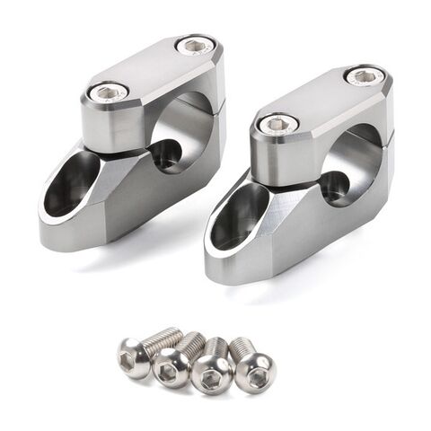 Zeta 1 1/8" Offset Handlebar Risers Silver [Demo - Acceptable]