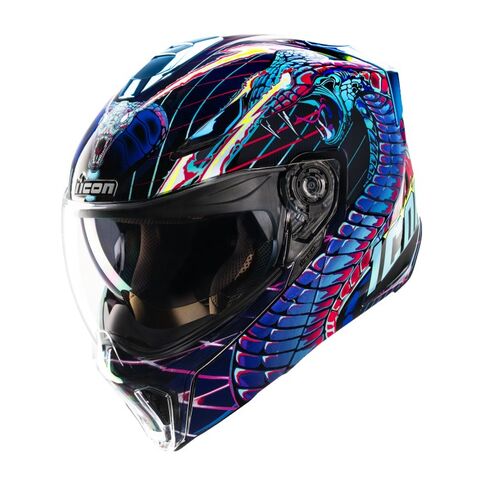 Icon Threshold Lazer Cobra Helmet Blue / 3XL [Open Box]