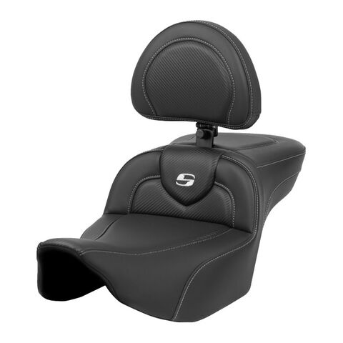 Saddlemen Roadsofa CF Carbon Fiber 2-Up Seat For Harley FLHX / FLTRX 2023-2026 Extended Reach / With... [Open Box]