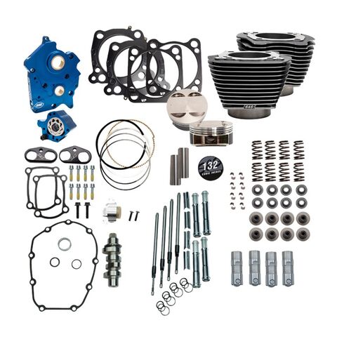 S&S Cycle 132" Power Pack For Harley Milwaukee-Eight 2017-2026 Gear Drive / Black Granite w/ Highligh... [Open Box]
