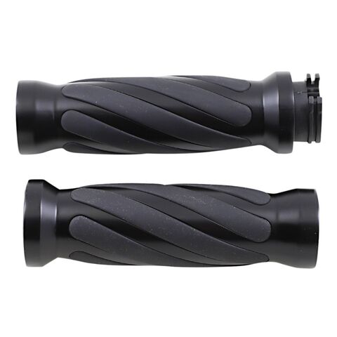 Drag Specialties Twisted Grips For Harley With Dual Cable Throttle Matte Black [Previously Installed]