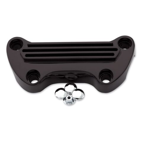 Milwaukee Twins 1" Finned Handlebar Top Clamp For Harley Black [Open Box]