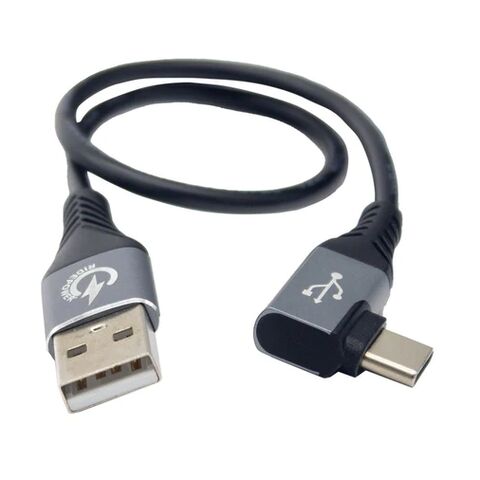 RidePower USB To 90 Degree USB-C Phone Charging Cable 12" [Blemished - Good]