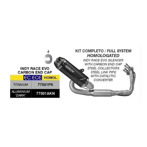Arrow Homologated Indy Race EVO Exhaust System Kawasaki Ninja 650 / Z650 / S 2024-2026
