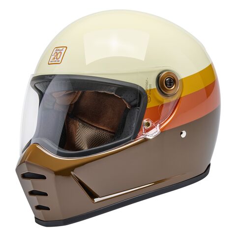 Biltwell Lane Splitter 20th Anniversary Helmet Cream/Red/Orange / 2XL [Open Box]