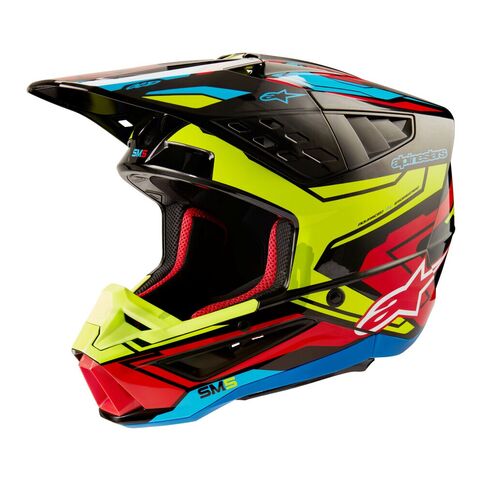 Alpinestars Supertech M5 Action Helmet Black/Yellow/Red / LG [Open Box]