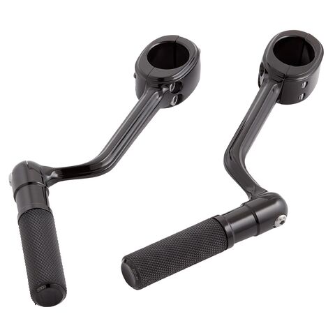 Arlen Ness Forged Highway Pegs With Crash Bar Mounts With Knurled Pegs / Black [Blemished - Very Good]