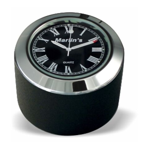 Marlin's Fork Stem Cover Clock / Thermometer For Harley FX / FXD / FXR / XL 1971-2009 Limited Edition Black Roman Numeral Clock / Chrome [Blemished - Good]