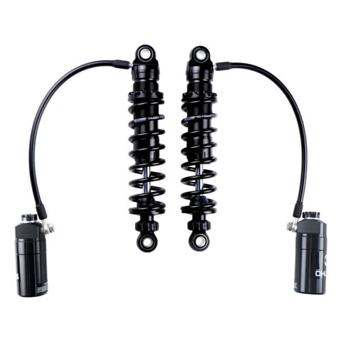 Ohlins STX Pro Blackout Reservoir Shocks For Harley Touring 2014-2026 Black / Black / 13" Standard Spring [Blemished - Good]