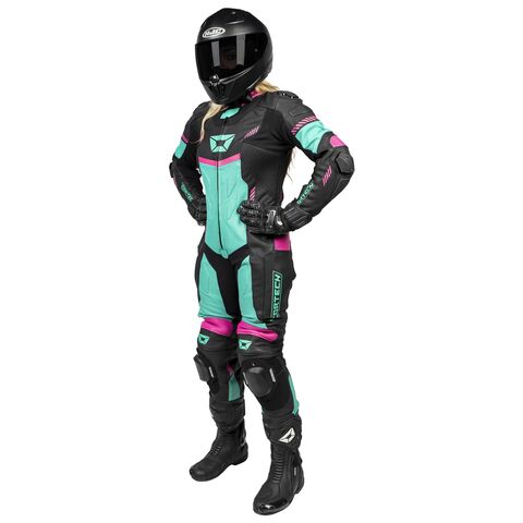 Cortech Revo Sport Air Women's Race Suit Black/Teal / SM [Blemished - Very Good]