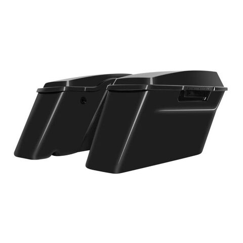 HogWorkz OE Color Matched Standard Saddlebags For Harley Touring 1994-2013 Vivid Black [Blemished - Very Good]