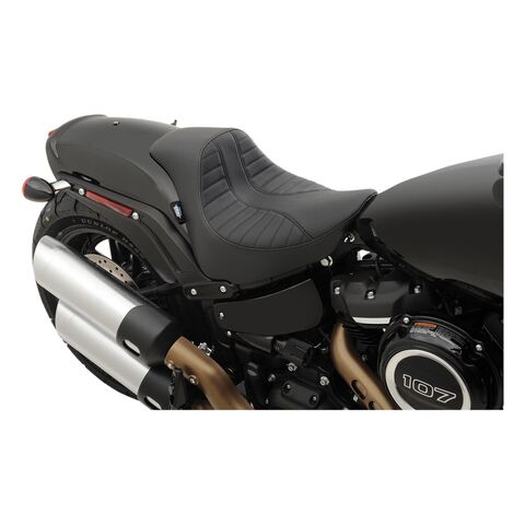 Drag Specialties EZ-On Solo Seat For Harley FXFB/S 2018-2022 Black Scorpion Stitch [Open Box]