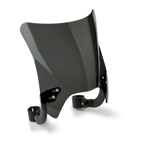 National Cycle Mohawk Universal Windscreen 31mm - 43mm O.D. Fork Mount Dark Smoke / Black - Curved Mounts [Previously Installed]