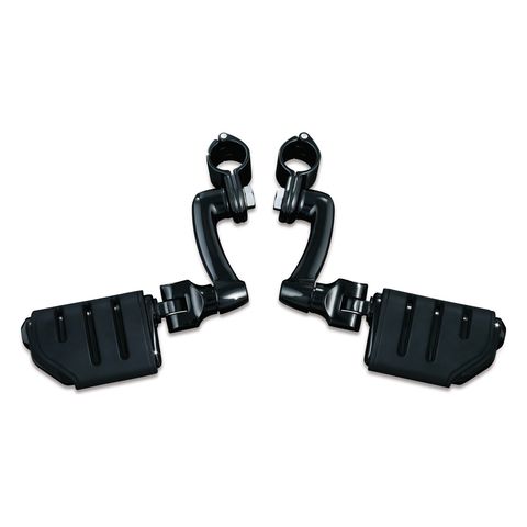 Kuryakyn Longhorn Offset Trident Dually Highway Pegs Gloss Black / 1 1/4" Clamp [Demo - Acceptable]