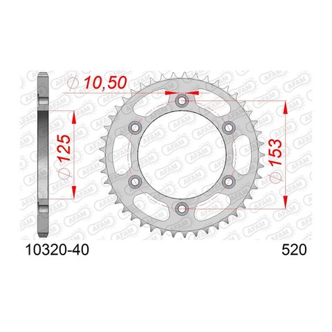 AFAM Standard Rear Steel Sprocket Honda 250cc-650cc