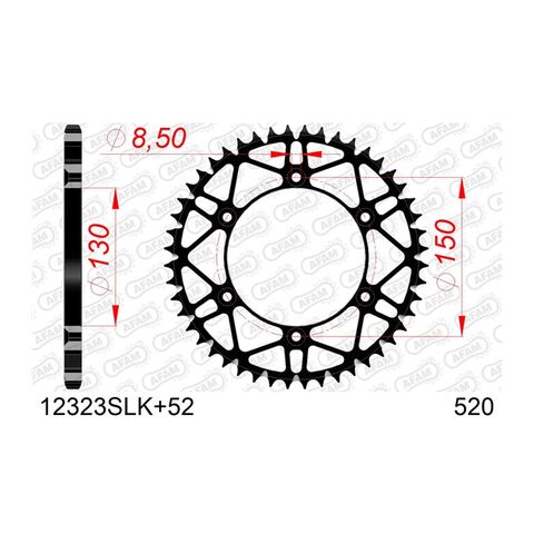 AFAM Self Cleaning Rear Steel Sprocket Yamaha 125cc-450cc