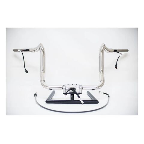 KST Kustoms Pre-Wired Bison Bagger Handlebars For Harley FLHX 2023-2026 12" Rise / Polished [Open Box]