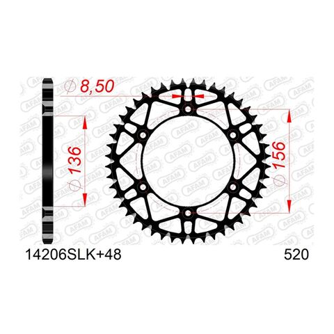 AFAM Self Cleaning Rear Steel Sprocket Gas Gas / Husqvarna / Sherco 125cc-500cc