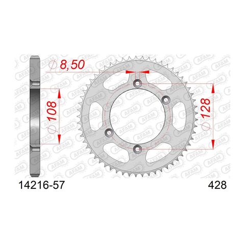 AFAM Standard Rear Steel Sprocket Kawasaki / Suzuki 125cc