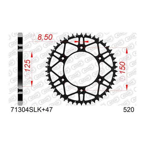 AFAM Self Cleaning Rear Steel Sprocket CFMoto / KTM / Husqvarna / Gas Gas / Stark / Husaberg / AJP / Triumph
