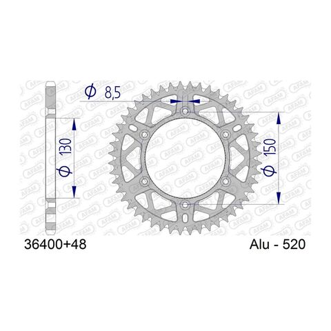 AFAM Rear Aluminum Sprocket Aprilia / BMW 450cc-550cc