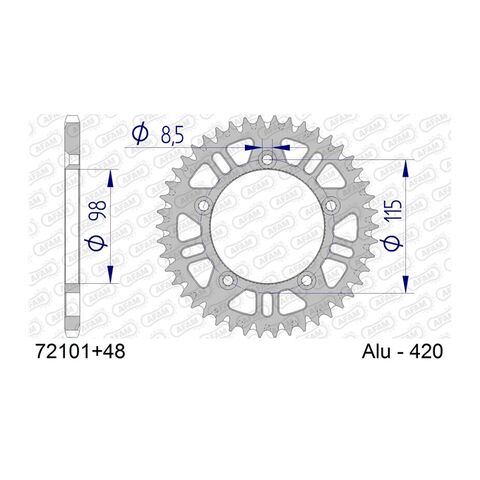 AFAM Rear Aluminum Sprocket Gas Gas / KTM / Husqvarna 65cc