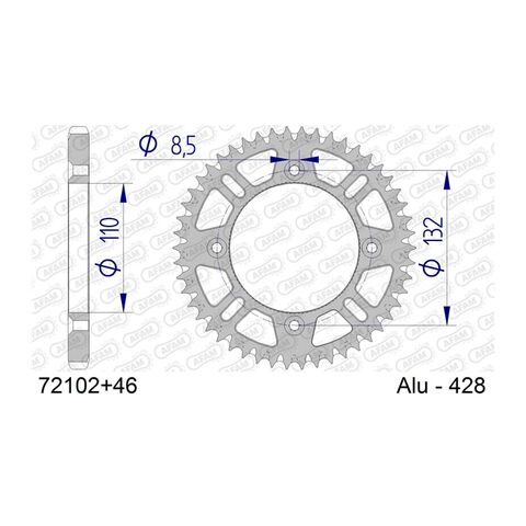 AFAM Rear Aluminum Sprocket Gas Gas / Husqvarna / KTM 85cc-105cc