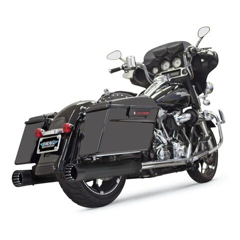 Bassani 4" DNT Straight Can Slip-On Mufflers For Harley Touring 1995-2016 / Trike 2009-2026 Black w/ Black End Ca... [Previously Installed]