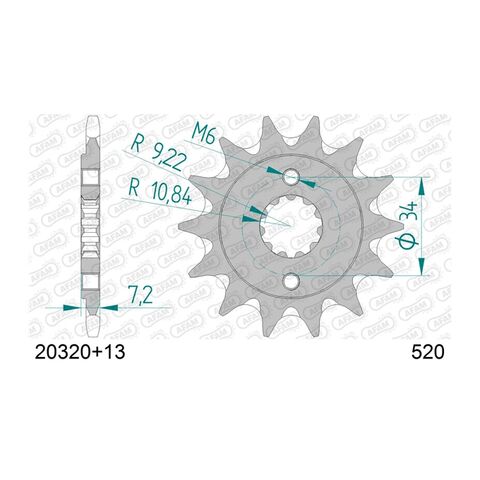AFAM Self Cleaning Front Sprocket Honda CRF250L / CRF300L / XR250R