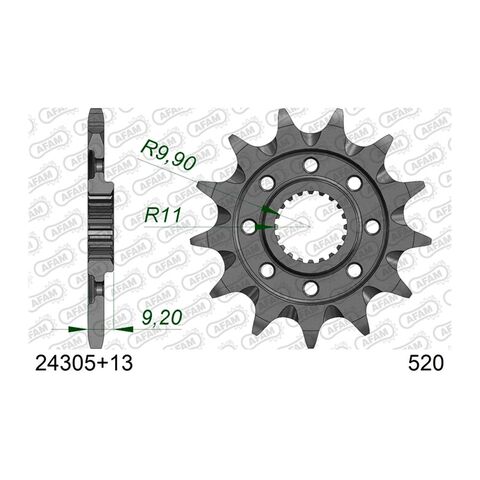 AFAM Self Cleaning Front Sprocket Kawasaki KX250 / KX250F / KX250X