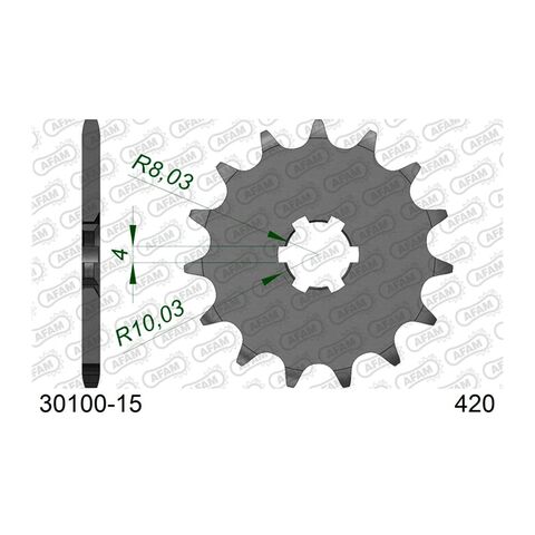 AFAM Standard Front Sprocket Kawasaki / Suzuki 60cc-112cc