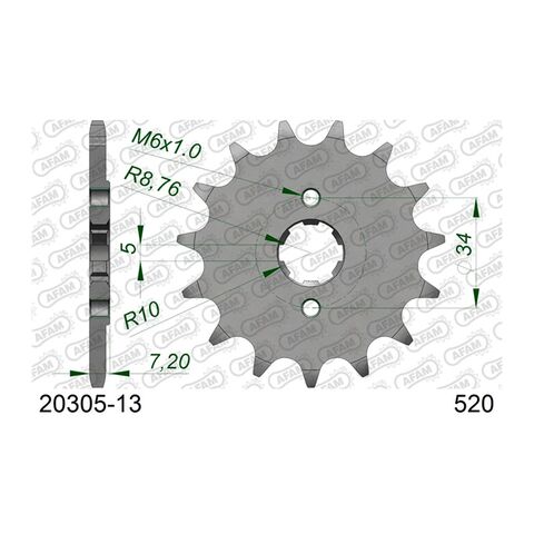 AFAM Standard Front Sprocket Honda CRF150F / CRF230F / XR250R