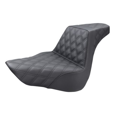 Saddlemen Step-Up LS Lattice Stitch Seat For Harley Softail FLFB/S / FXBR 2018-2026 Black / Full Lattice Stitch LS [Blemished - Good]
