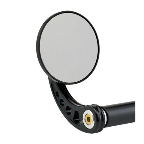 Joker Machine Large Round Bar End Mirror Curved Stem / Black [Open Box]