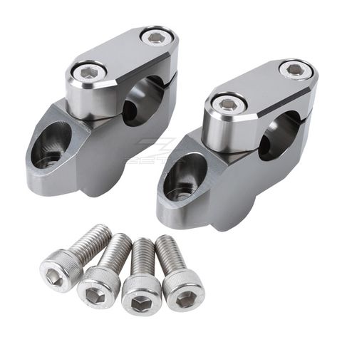 Zeta 7/8" Offset Handlebar Risers Silver [Blemished - Good]