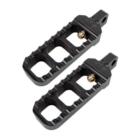 Joker Machine Adjustable Serrated Narrow Foot Pegs For Harley Black Anodized [Open Box]