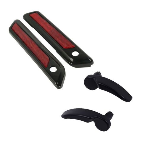 HogWorkz Blackout Saddlebag Lid Lever & Latch Cover Set For Harley Touring 2014-2025