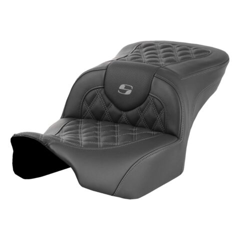 Saddlemen Roadsofa LS Lattice Stitch 2-Up Seat For Harley FLHX / FLTRX 2023-2026 Extended Reach / Without Backrest / Grey Stitch [Blemished - Good]